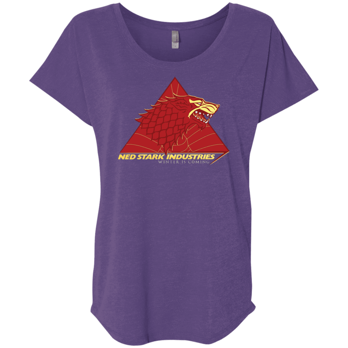 T-Shirts Purple Rush / X-Small Ned Stark Industries Triblend Dolman Sleeve