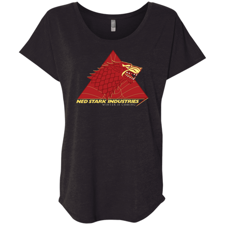 T-Shirts Vintage Black / X-Small Ned Stark Industries Triblend Dolman Sleeve