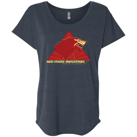 T-Shirts Vintage Navy / X-Small Ned Stark Industries Triblend Dolman Sleeve
