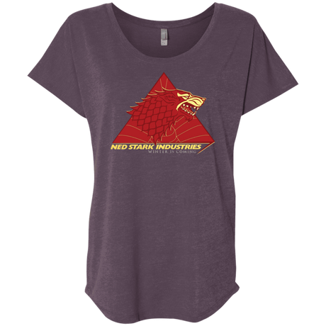 T-Shirts Vintage Purple / X-Small Ned Stark Industries Triblend Dolman Sleeve
