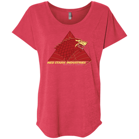T-Shirts Vintage Red / X-Small Ned Stark Industries Triblend Dolman Sleeve