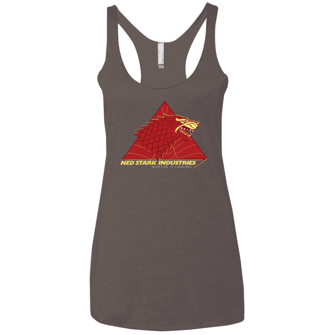 T-Shirts Macchiato / X-Small Ned Stark Industries Women's Triblend Racerback Tank