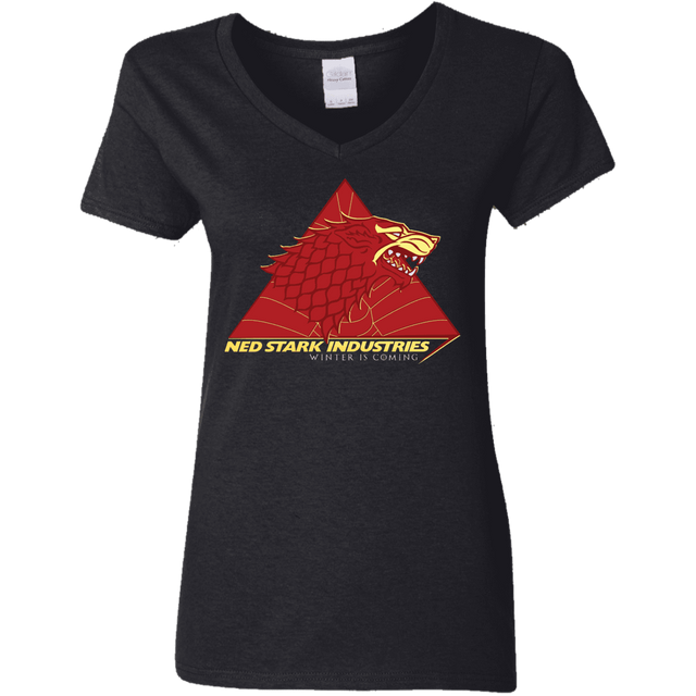 T-Shirts Black / S Ned Stark Industries Women's V-Neck T-Shirt