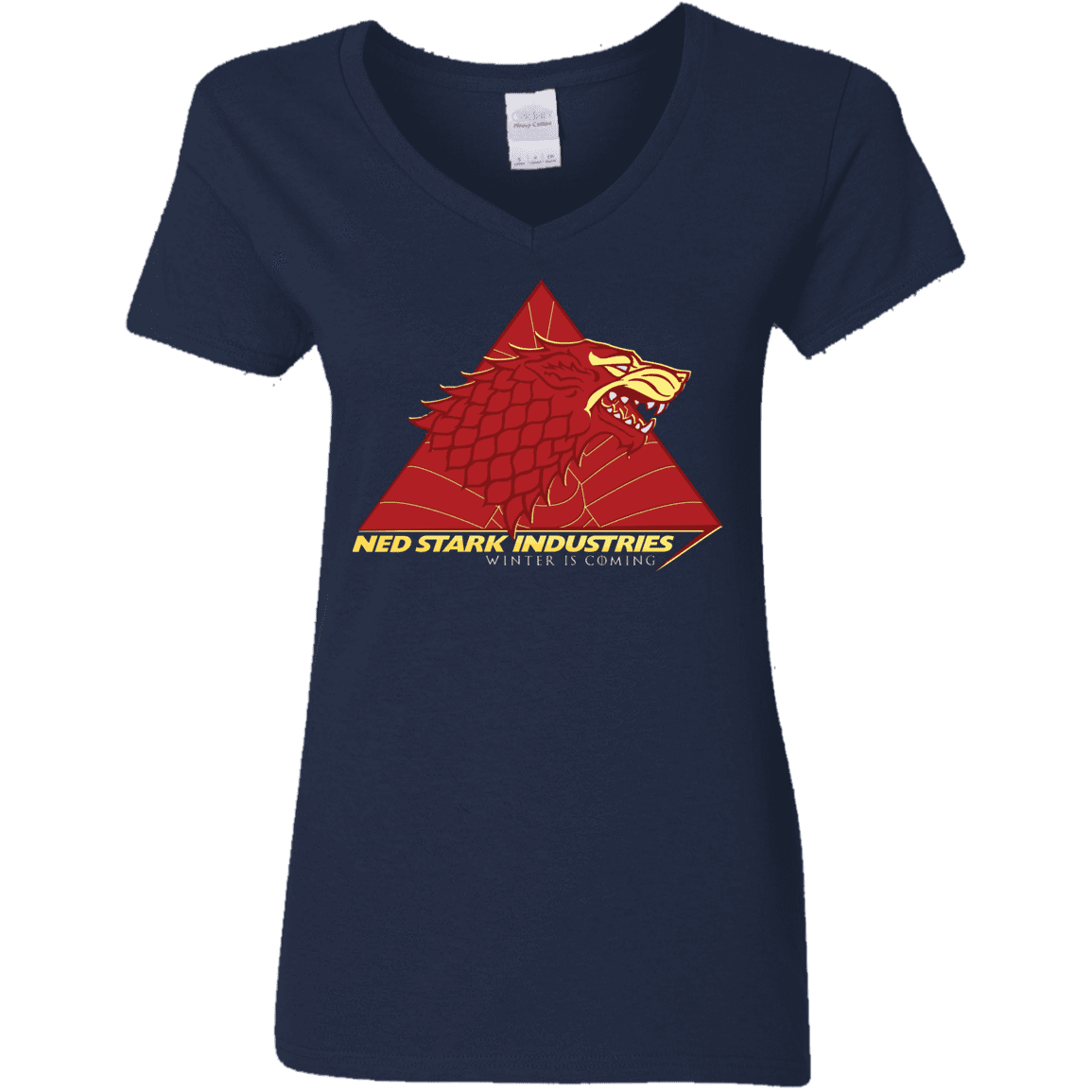 T-Shirts Navy / S Ned Stark Industries Women's V-Neck T-Shirt