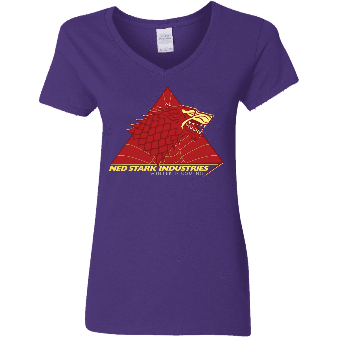 T-Shirts Purple / S Ned Stark Industries Women's V-Neck T-Shirt