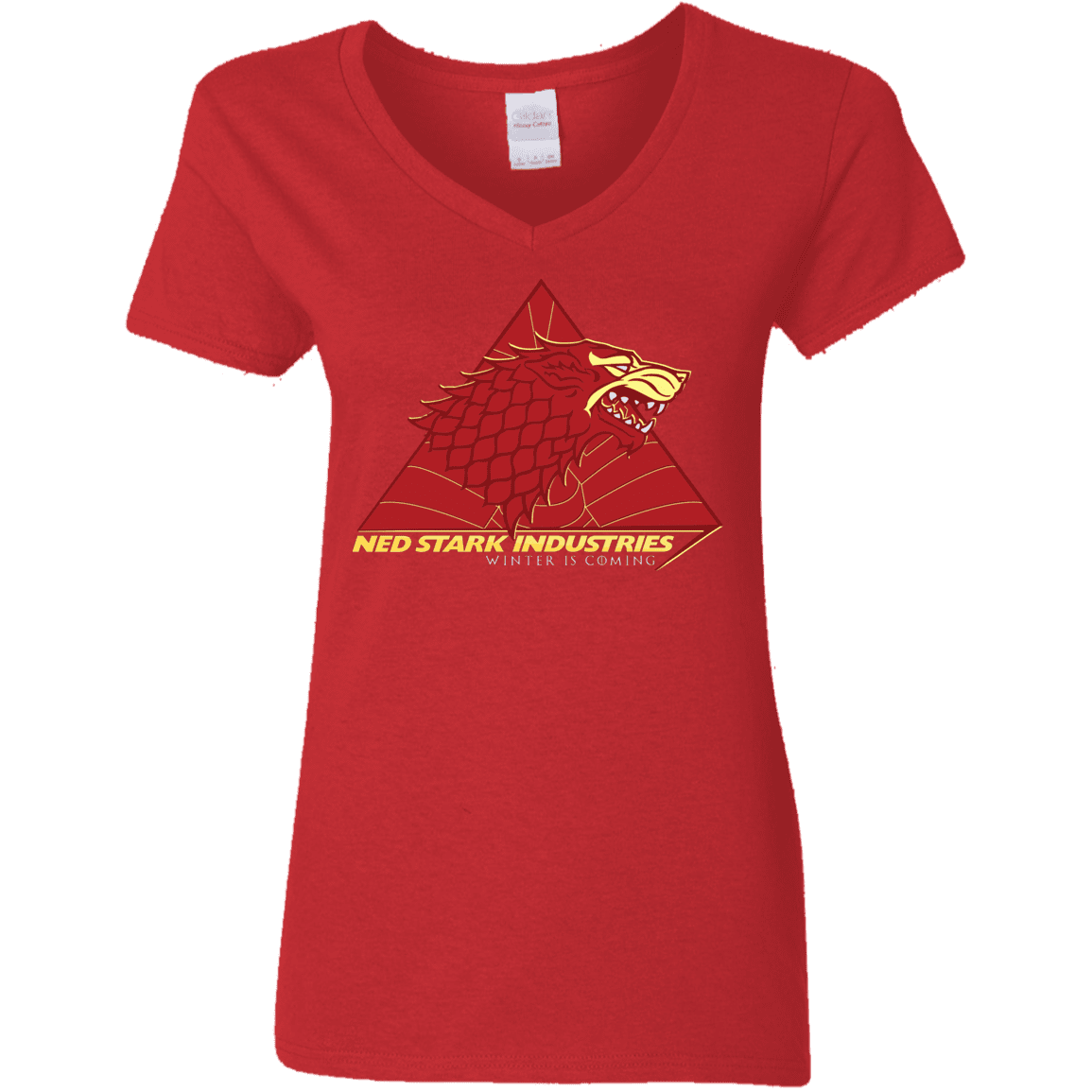 T-Shirts Red / S Ned Stark Industries Women's V-Neck T-Shirt