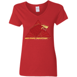 T-Shirts Red / S Ned Stark Industries Women's V-Neck T-Shirt