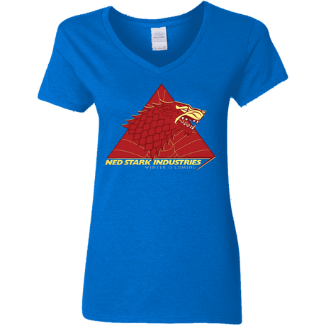 T-Shirts Royal / S Ned Stark Industries Women's V-Neck T-Shirt