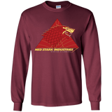 T-Shirts Maroon / YS Ned Stark Industries Youth Long Sleeve T-Shirt