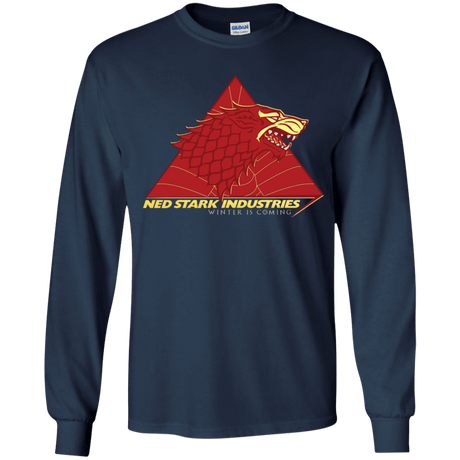 T-Shirts Navy / YS Ned Stark Industries Youth Long Sleeve T-Shirt