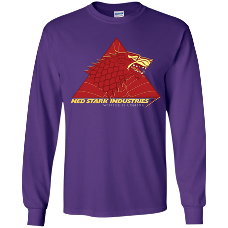 T-Shirts Purple / YS Ned Stark Industries Youth Long Sleeve T-Shirt