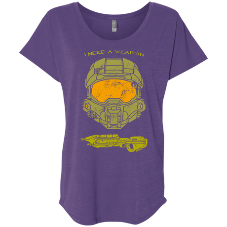 T-Shirts Purple Rush / X-Small Need a Weapon Triblend Dolman Sleeve