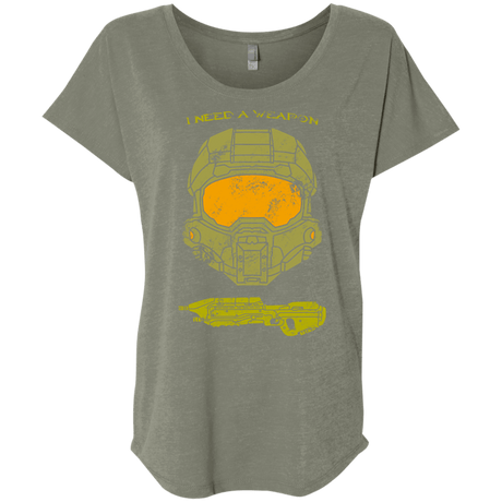 T-Shirts Venetian Grey / X-Small Need a Weapon Triblend Dolman Sleeve
