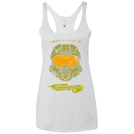 T-Shirts Heather White / X-Small Need a Weapon Women's Triblend Racerback Tank