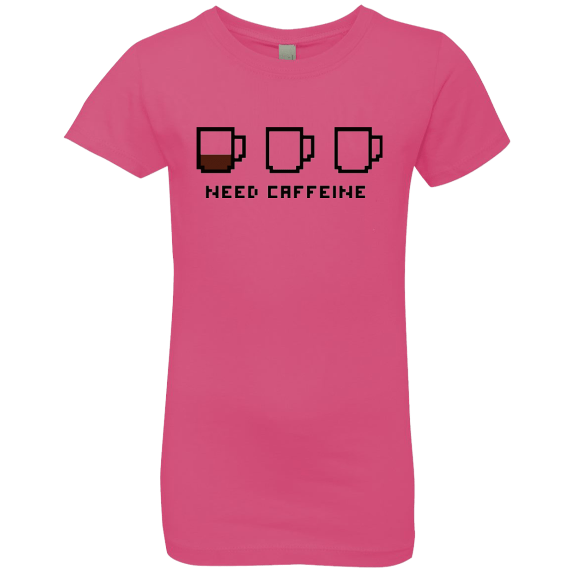 T-Shirts Hot Pink / YXS Need Caffeine Girls Premium T-Shirt