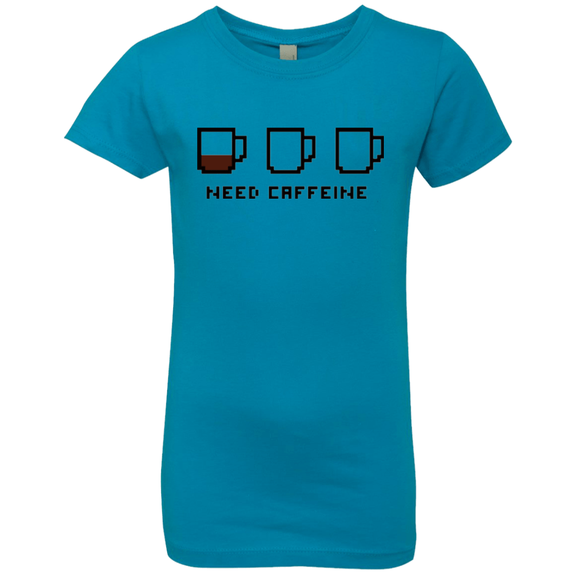 T-Shirts Turquoise / YXS Need Caffeine Girls Premium T-Shirt