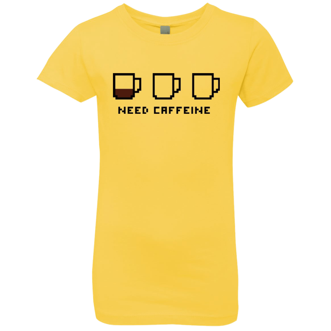 T-Shirts Vibrant Yellow / YXS Need Caffeine Girls Premium T-Shirt