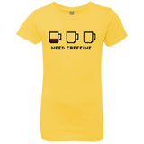 T-Shirts Vibrant Yellow / YXS Need Caffeine Girls Premium T-Shirt