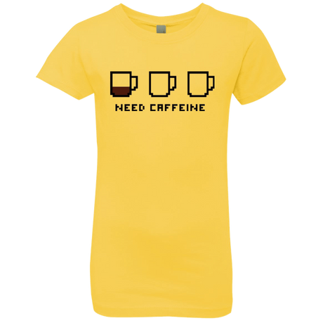 T-Shirts Vibrant Yellow / YXS Need Caffeine Girls Premium T-Shirt