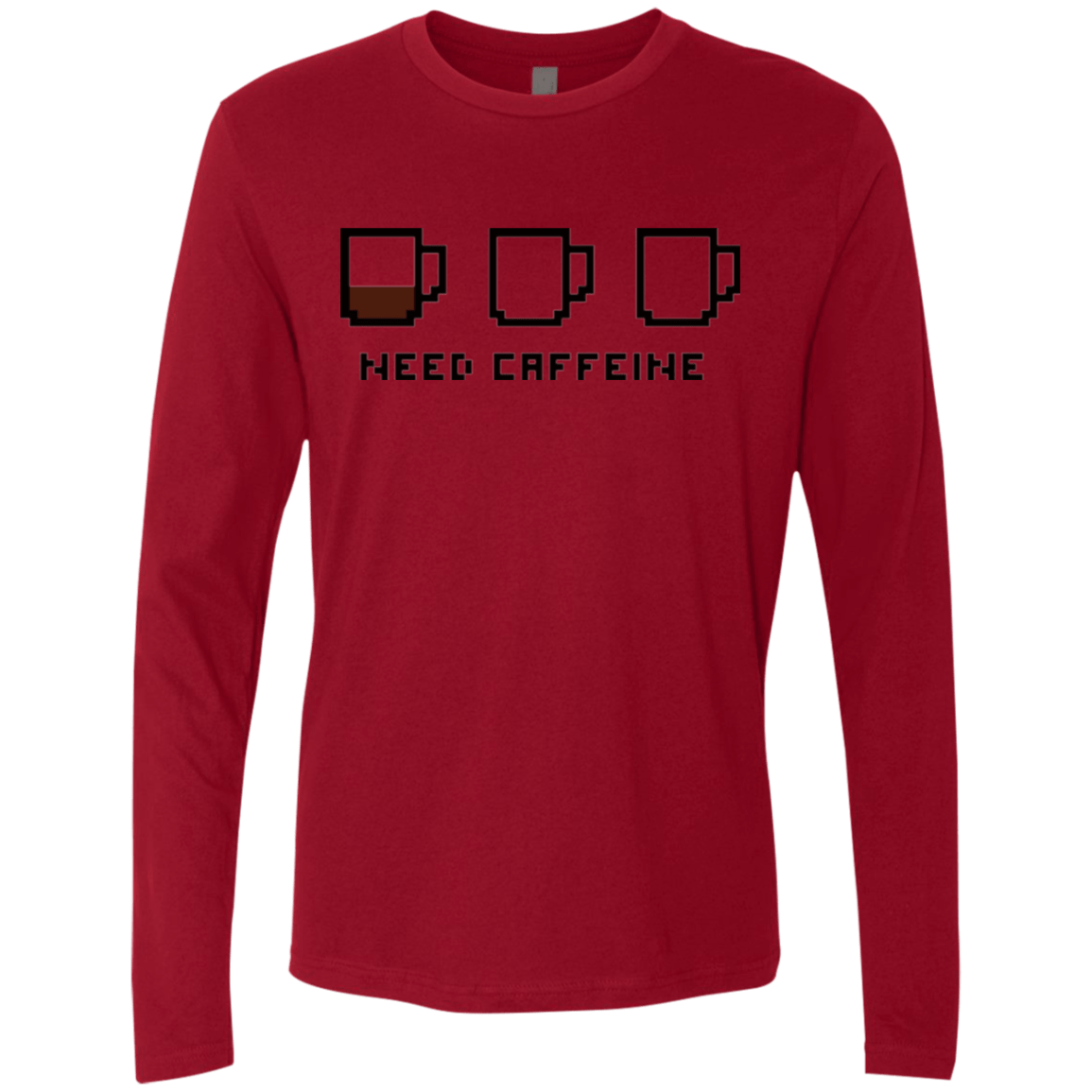 T-Shirts Cardinal / Small Need Caffeine Men's Premium Long Sleeve