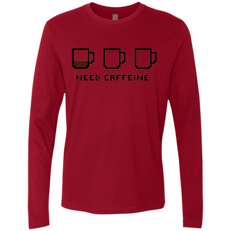 T-Shirts Cardinal / Small Need Caffeine Men's Premium Long Sleeve