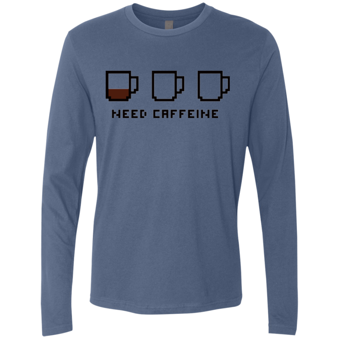 T-Shirts Indigo / Small Need Caffeine Men's Premium Long Sleeve