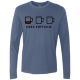T-Shirts Indigo / Small Need Caffeine Men's Premium Long Sleeve
