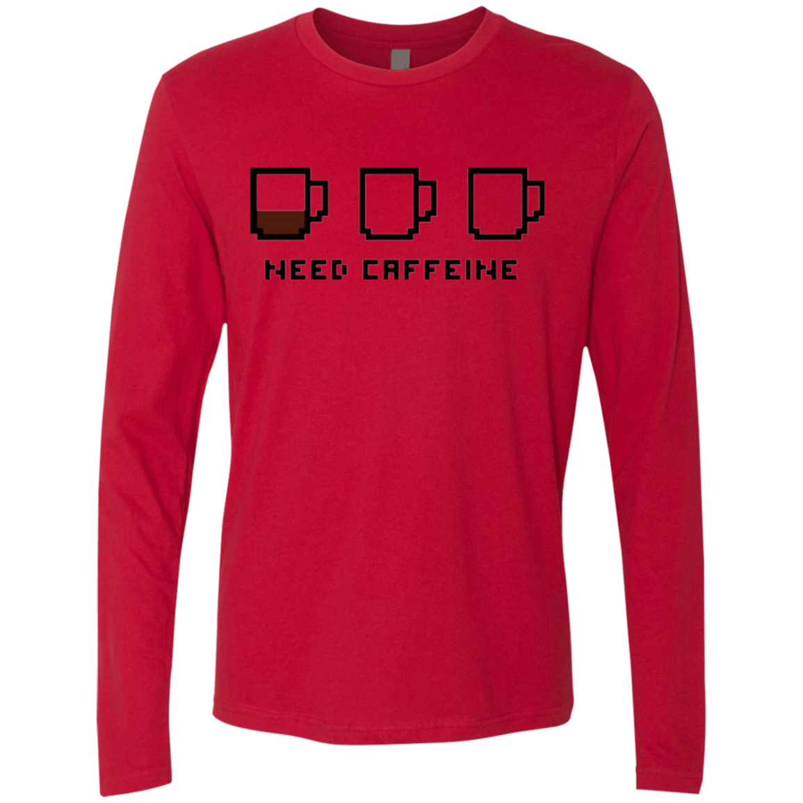 T-Shirts Red / Small Need Caffeine Men's Premium Long Sleeve