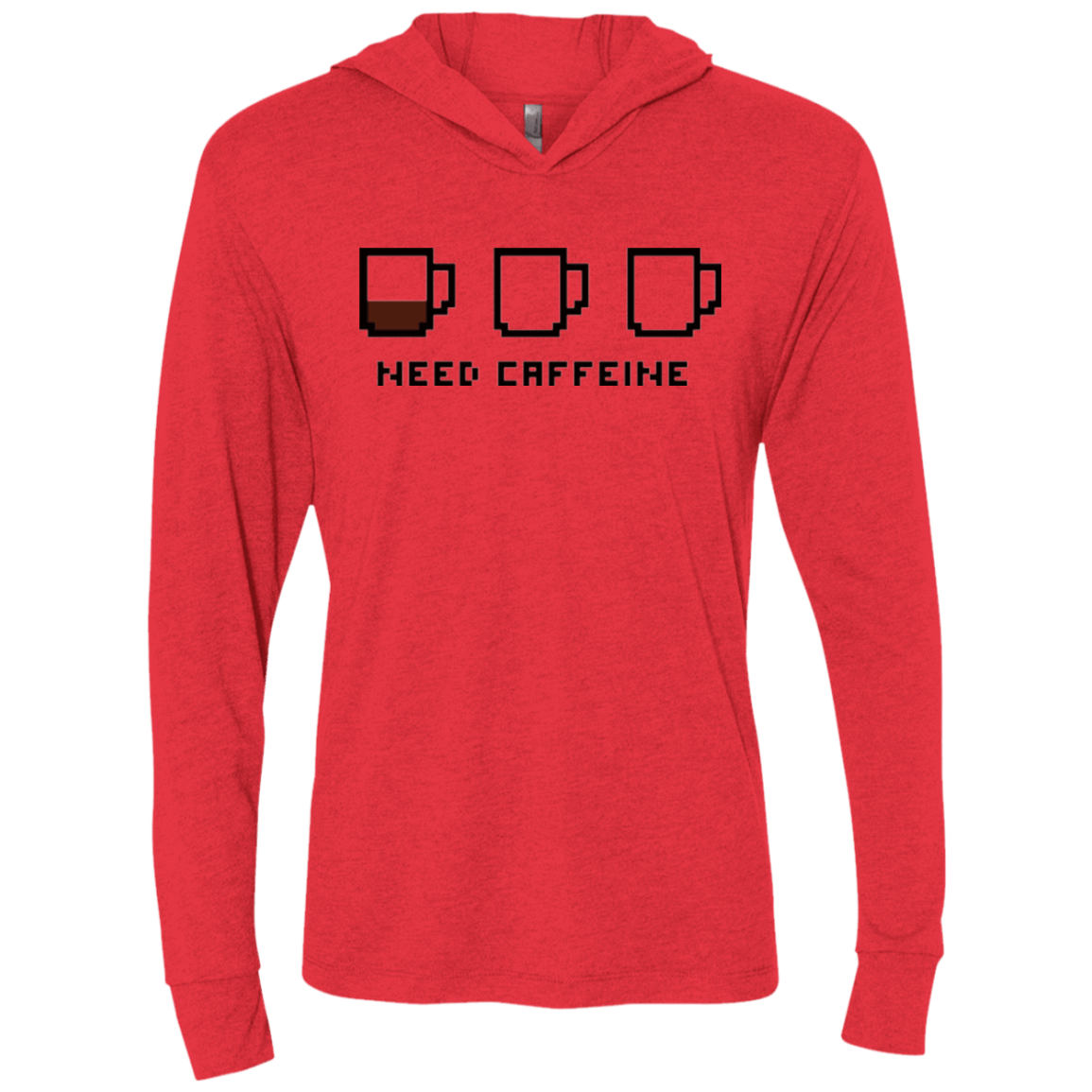 T-Shirts Vintage Red / X-Small Need Caffeine Triblend Long Sleeve Hoodie Tee