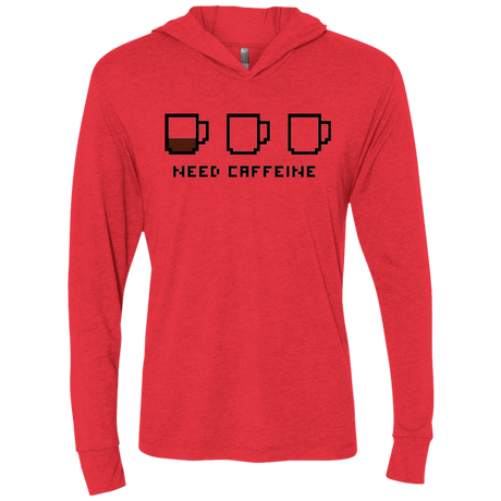 T-Shirts Vintage Red / X-Small Need Caffeine Triblend Long Sleeve Hoodie Tee