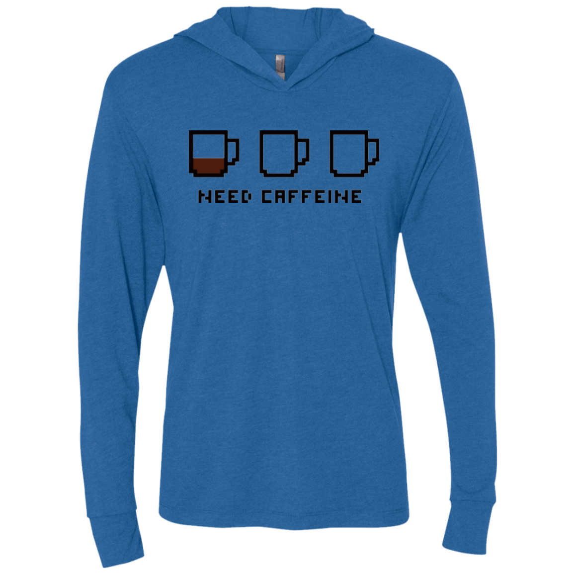 T-Shirts Vintage Royal / X-Small Need Caffeine Triblend Long Sleeve Hoodie Tee