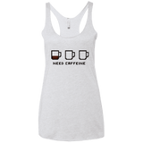 T-Shirts Heather White / X-Small Need Caffeine Women's Triblend Racerback Tank