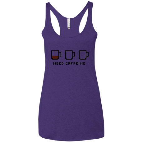 T-Shirts Purple / X-Small Need Caffeine Women's Triblend Racerback Tank