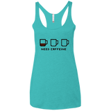 T-Shirts Tahiti Blue / X-Small Need Caffeine Women's Triblend Racerback Tank