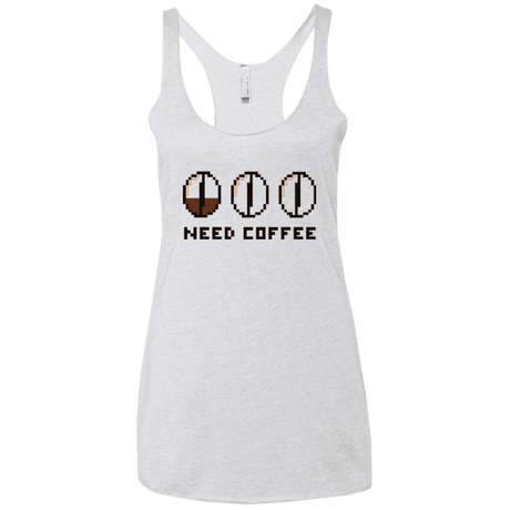 T-Shirts Heather White / X-Small Need Coffee Women's Triblend Racerback Tank