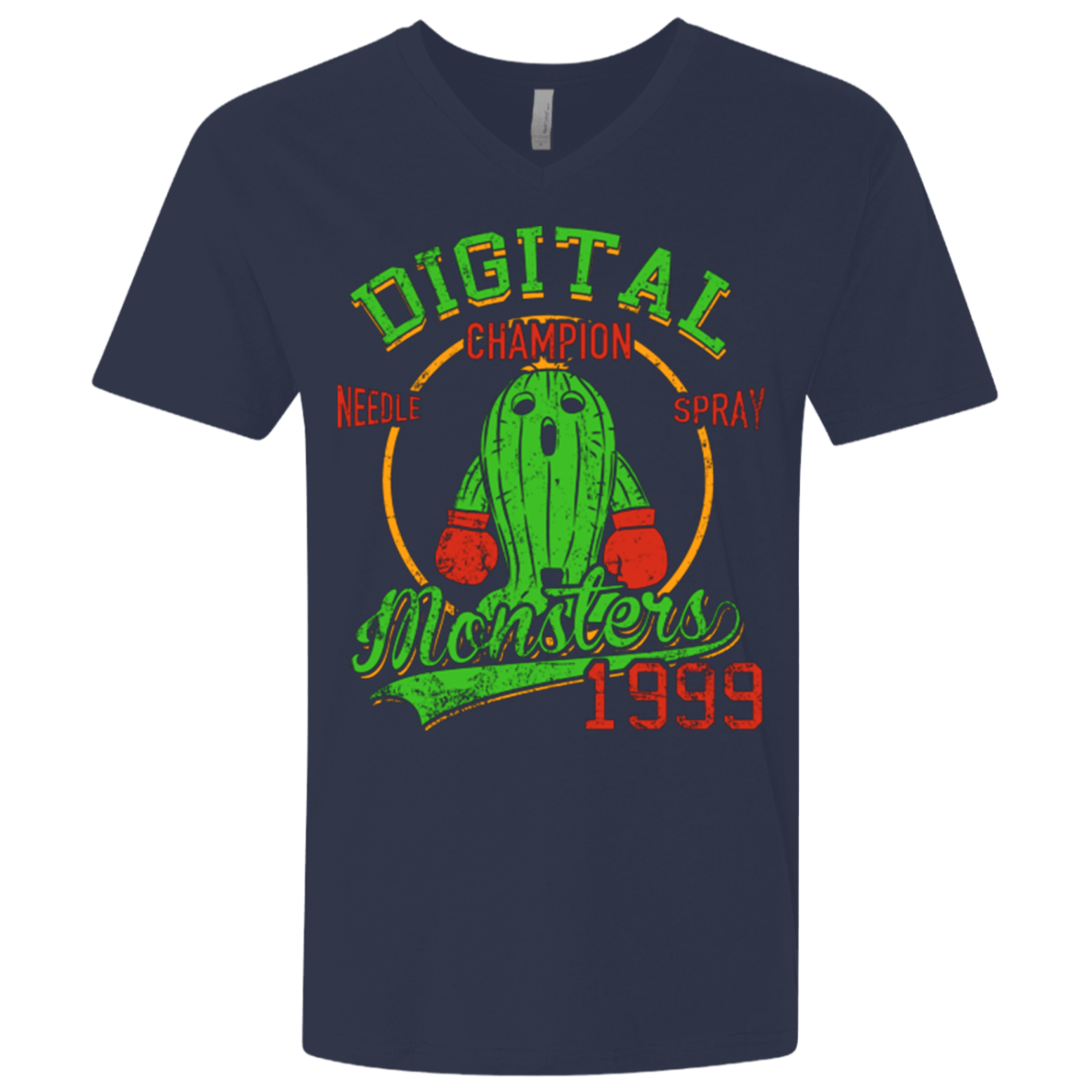 T-Shirts Midnight Navy / X-Small Needle Spray Men's Premium V-Neck