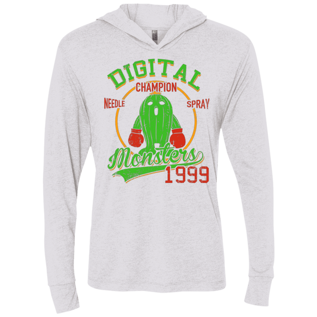 T-Shirts Heather White / X-Small Needle Spray Triblend Long Sleeve Hoodie Tee