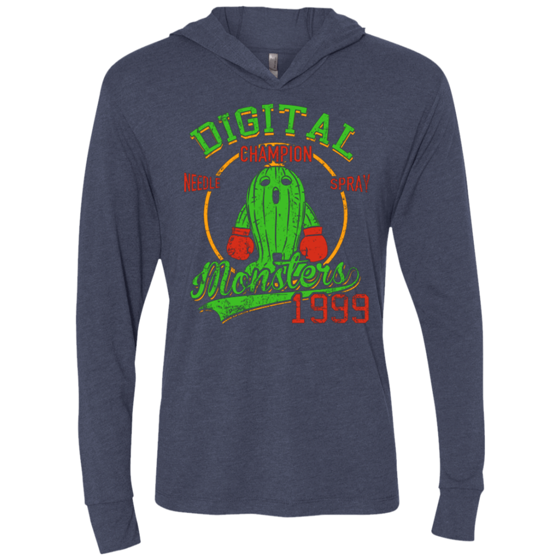 T-Shirts Vintage Navy / X-Small Needle Spray Triblend Long Sleeve Hoodie Tee