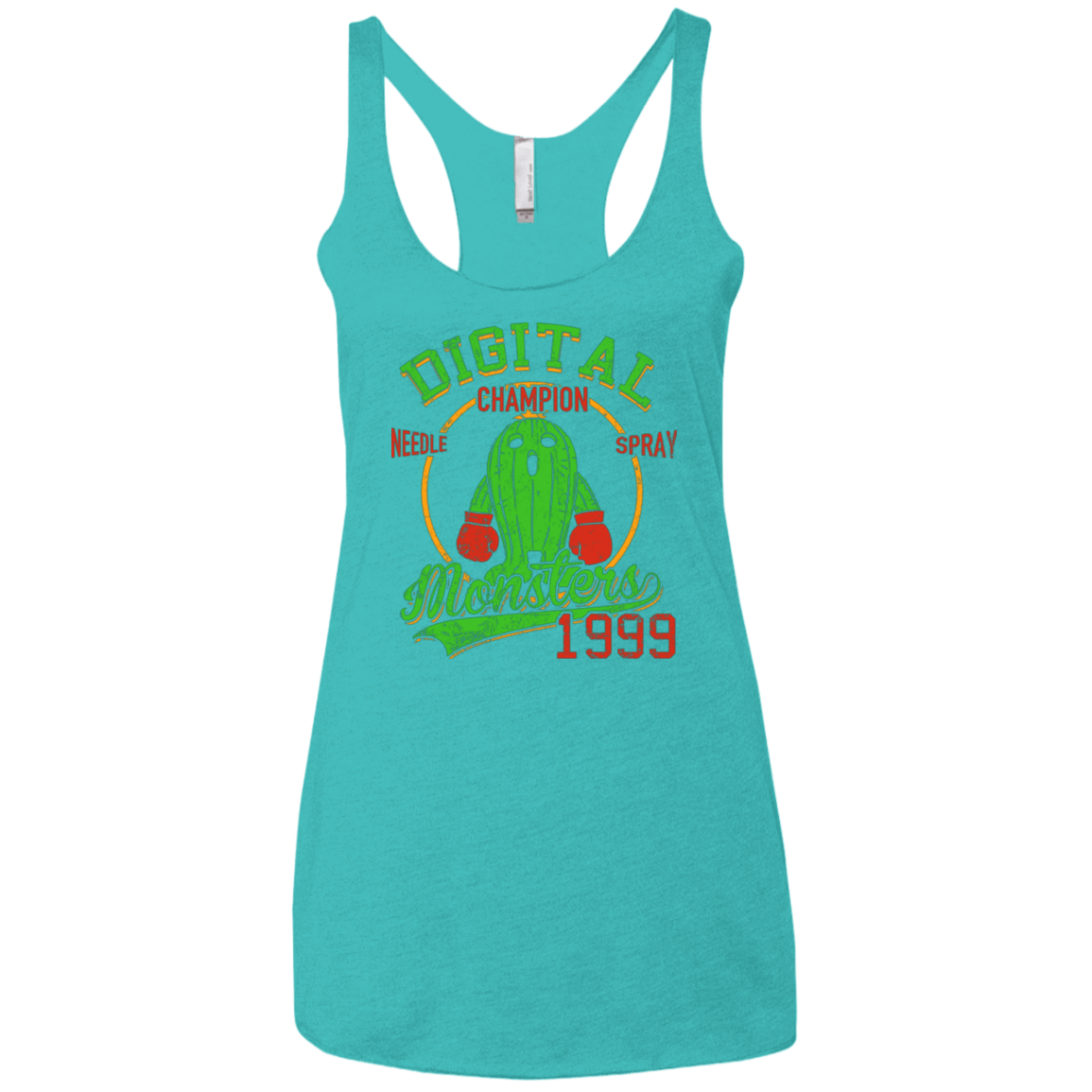 T-Shirts Tahiti Blue / X-Small Needle Spray Women's Triblend Racerback Tank