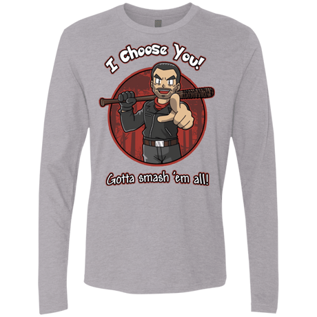 T-Shirts Heather Grey / Small Negan Chooses You Men's Premium Long Sleeve