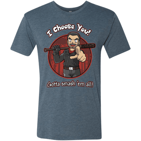T-Shirts Indigo / Small Negan Chooses You Men's Triblend T-Shirt