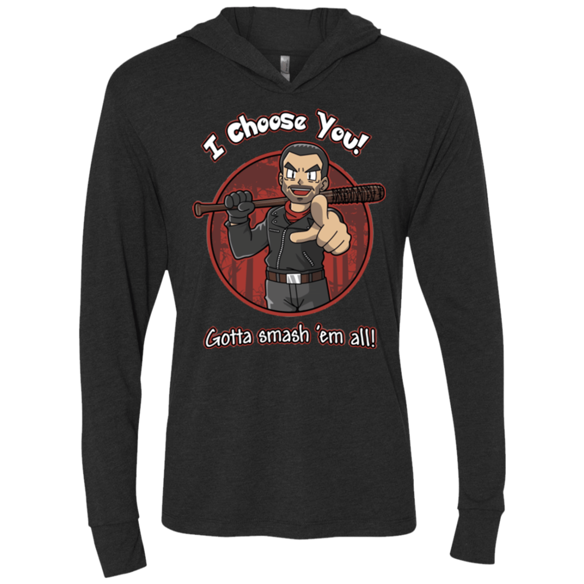 T-Shirts Vintage Black / X-Small Negan Chooses You Triblend Long Sleeve Hoodie Tee
