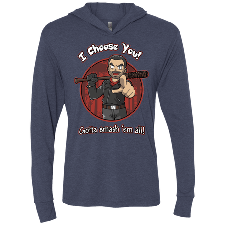 T-Shirts Vintage Navy / X-Small Negan Chooses You Triblend Long Sleeve Hoodie Tee