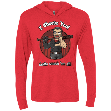 T-Shirts Vintage Red / X-Small Negan Chooses You Triblend Long Sleeve Hoodie Tee