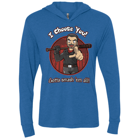 T-Shirts Vintage Royal / X-Small Negan Chooses You Triblend Long Sleeve Hoodie Tee