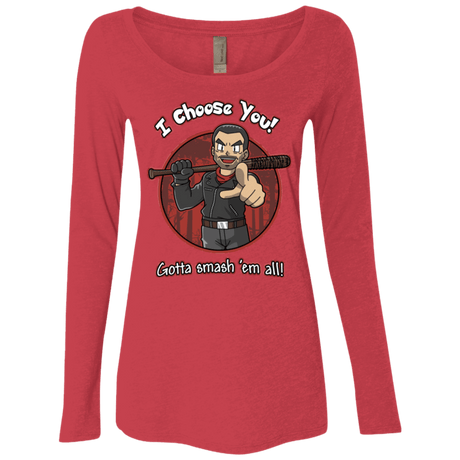 T-Shirts Vintage Red / Small Negan Chooses You Women's Triblend Long Sleeve Shirt