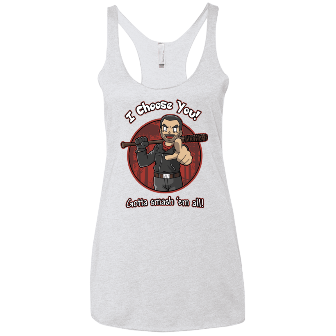 T-Shirts Heather White / X-Small Negan Chooses You Women's Triblend Racerback Tank