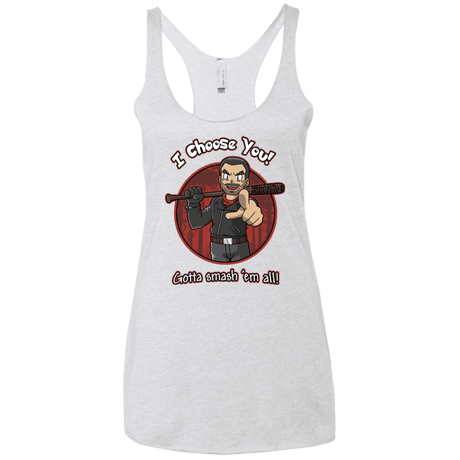 T-Shirts Heather White / X-Small Negan Chooses You Women's Triblend Racerback Tank