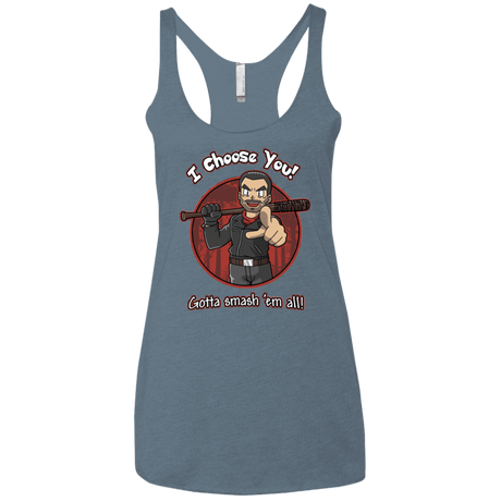 T-Shirts Indigo / X-Small Negan Chooses You Women's Triblend Racerback Tank