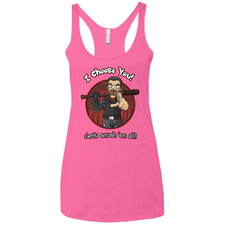 T-Shirts Vintage Pink / X-Small Negan Chooses You Women's Triblend Racerback Tank